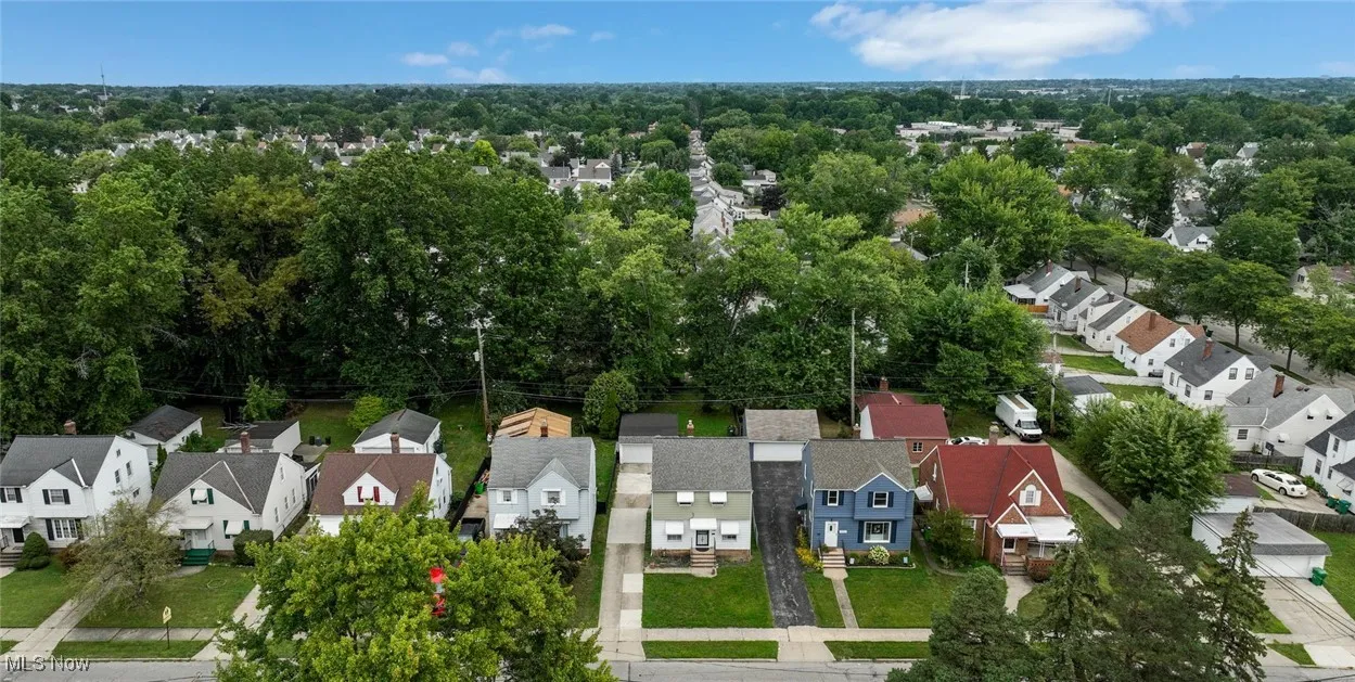 Aerial view of residential area