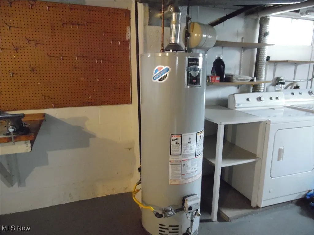 Utility room with gas water heater