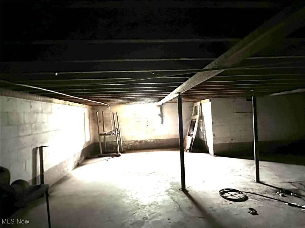 View of below grade area