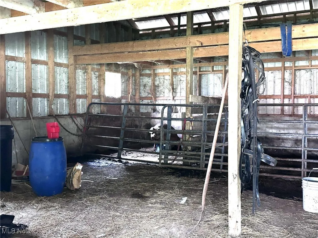 View of horse barn