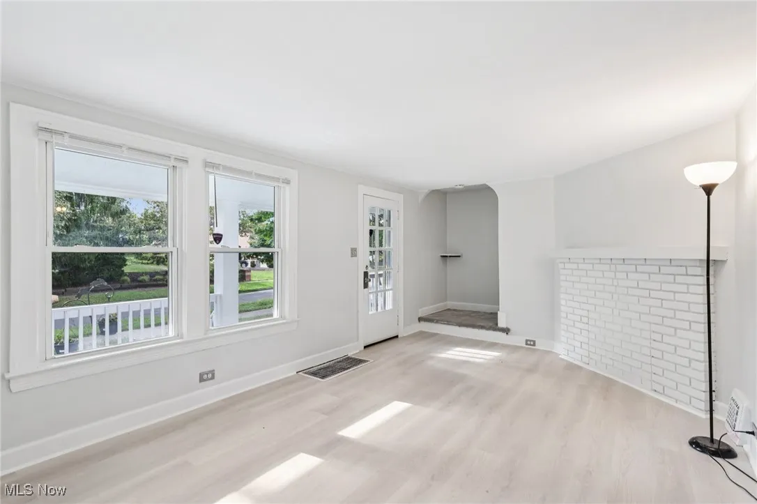 Entryway with light wood-style flooring