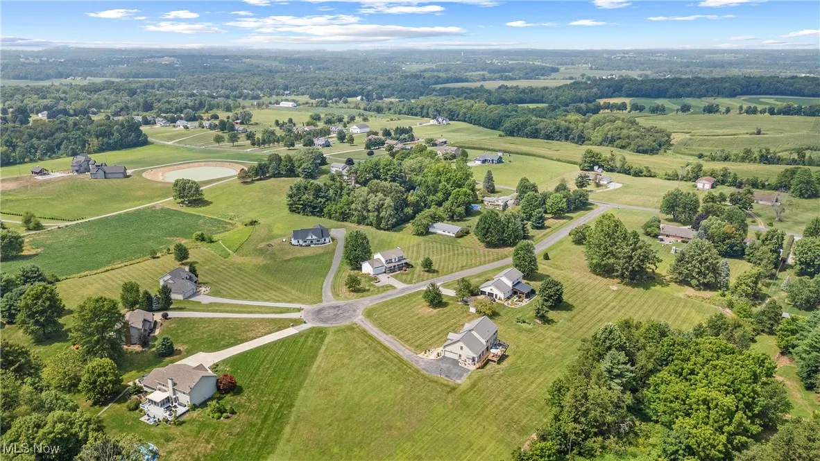 Aerial view of property's location with rural landscape
