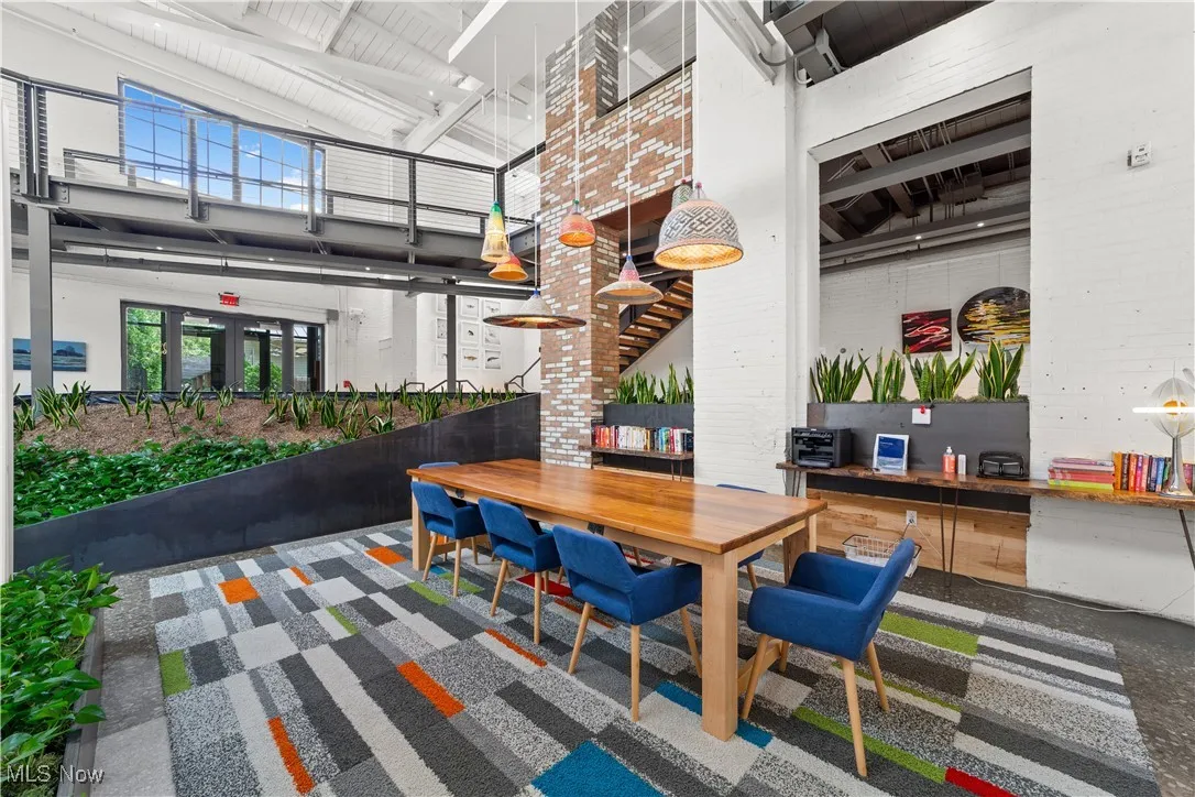 Large conference or dining area in community living space
