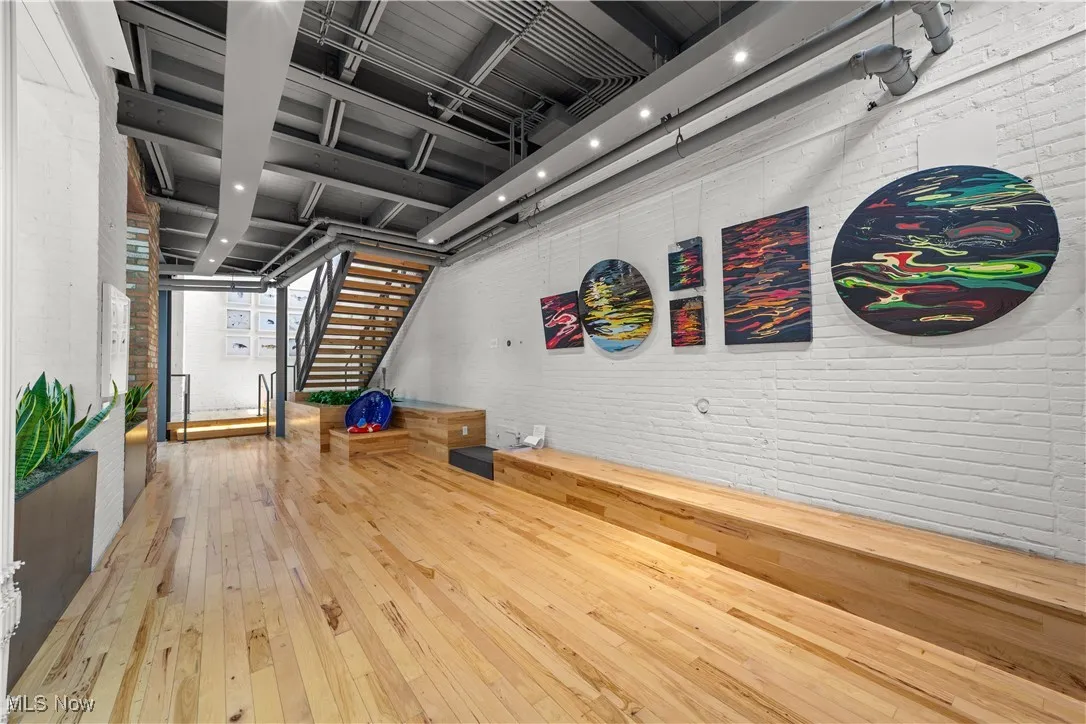 Quarterly rotating art exhibition in main entry and lobby area
