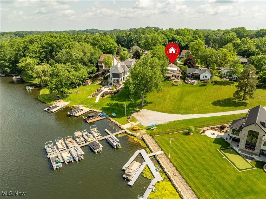 Bird's eye view of a large body of water