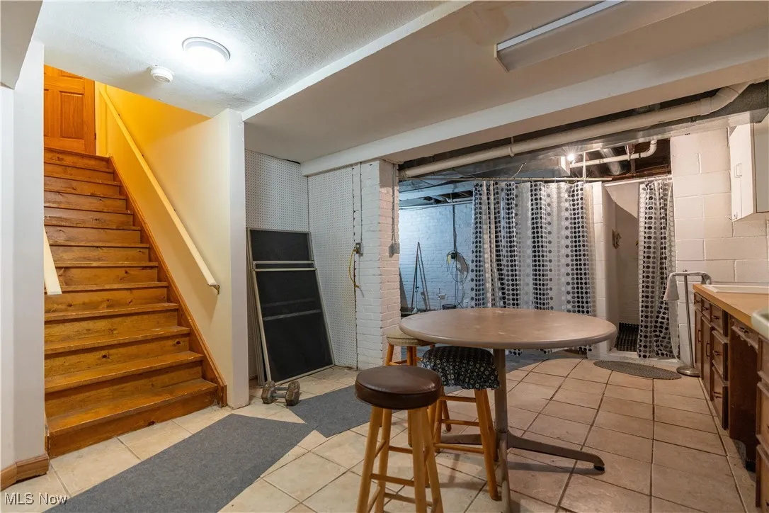 The basement has an additional full bath.