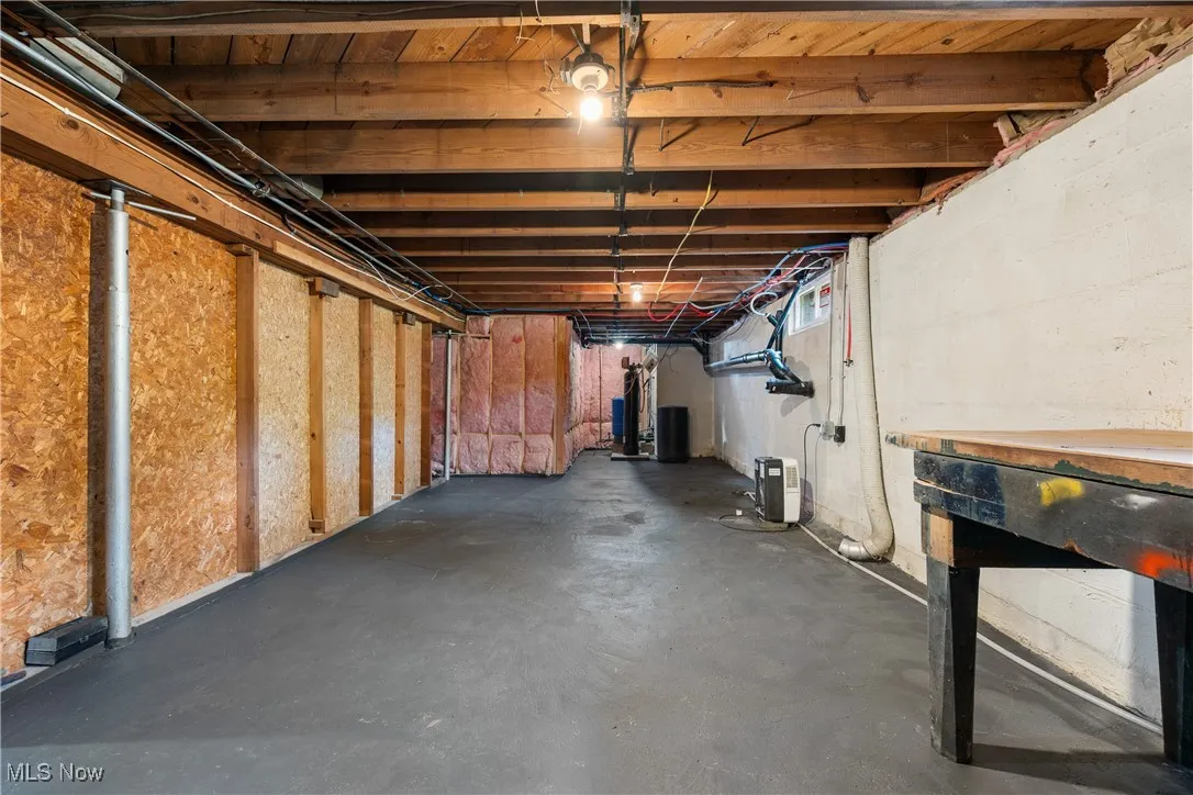 View of unfinished basement