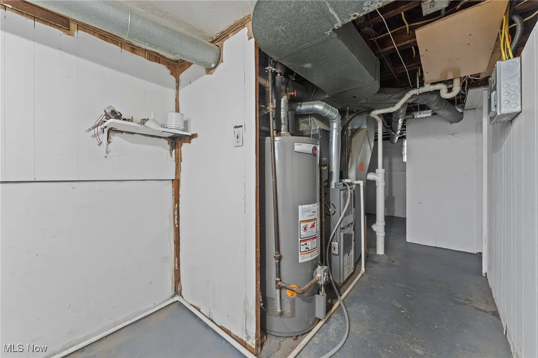Utility room with gas water heater
