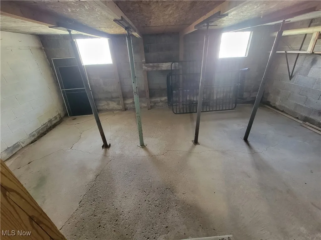 Basement featuring healthy amount of natural light