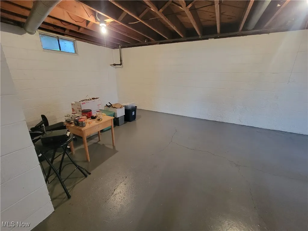 View of below grade area