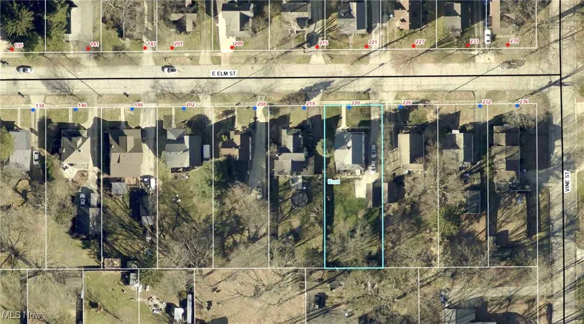 Overhead imagery from Portage County Auditor. Property lines are estimates and should be verified by prospective buyers.