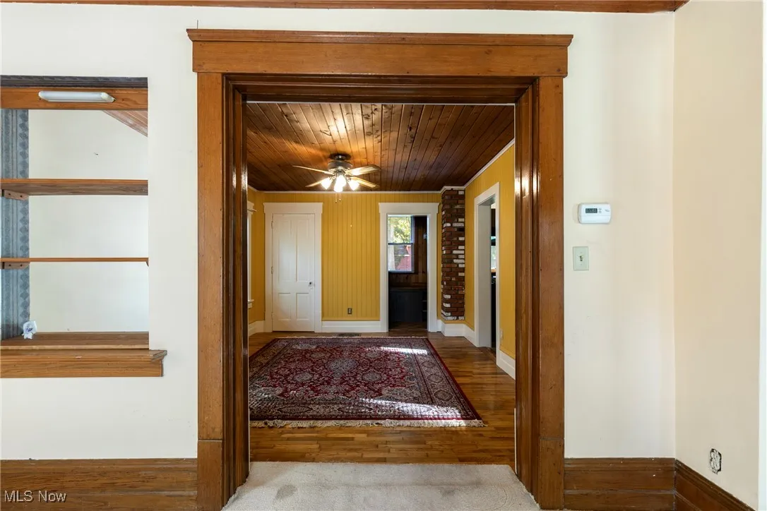 Looking back from living room into dining room