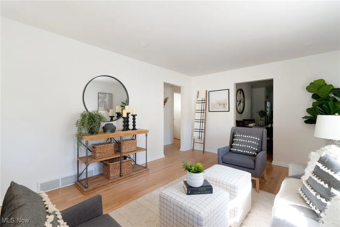 Living room featuring wood finished floors