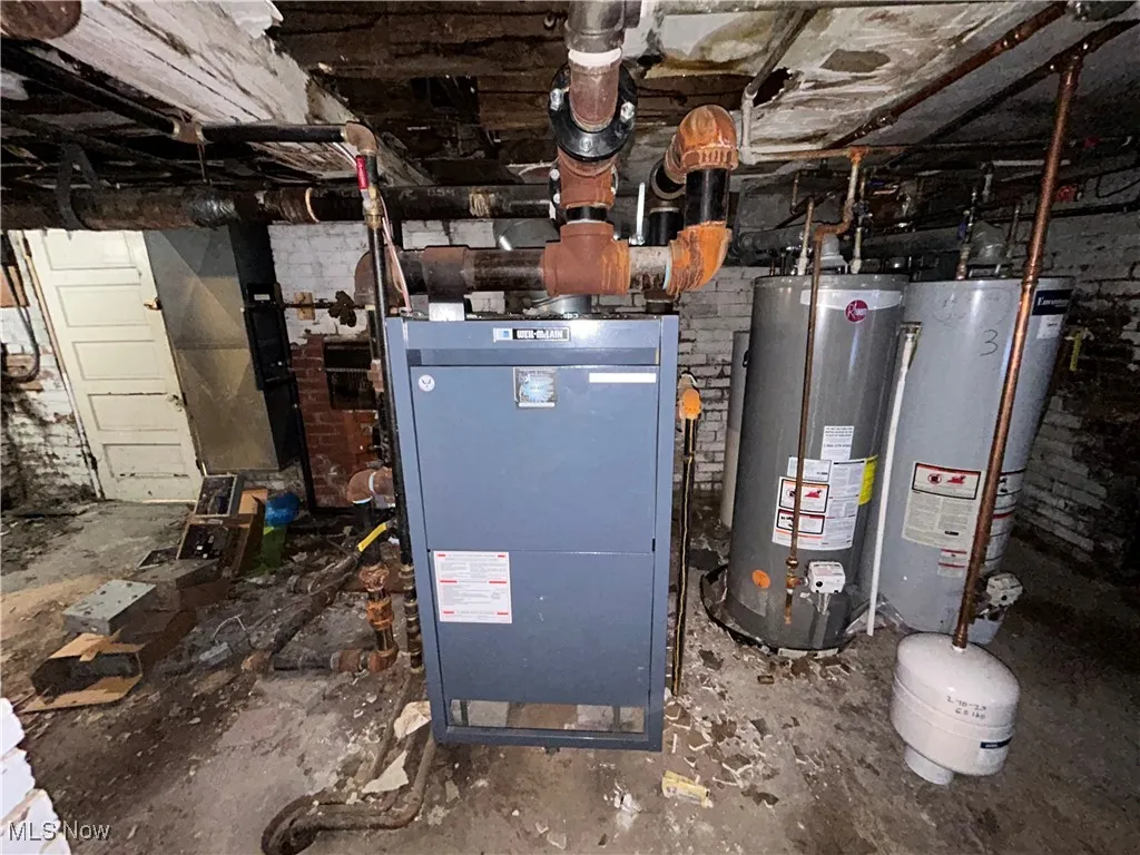 Utility room with water heater