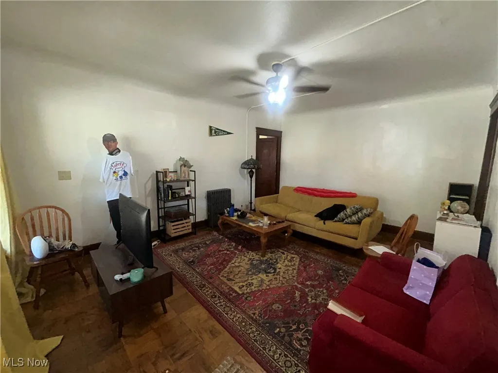 Living room with a ceiling fan