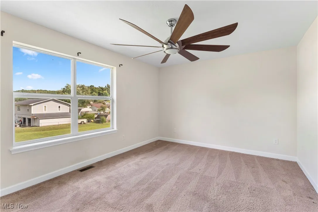 and a ceiling fan