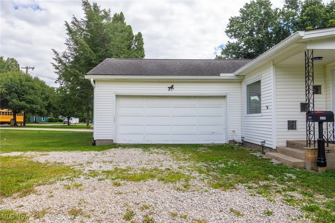 Garage with driveway