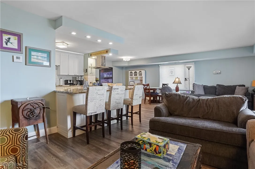 Living room open to kitchen