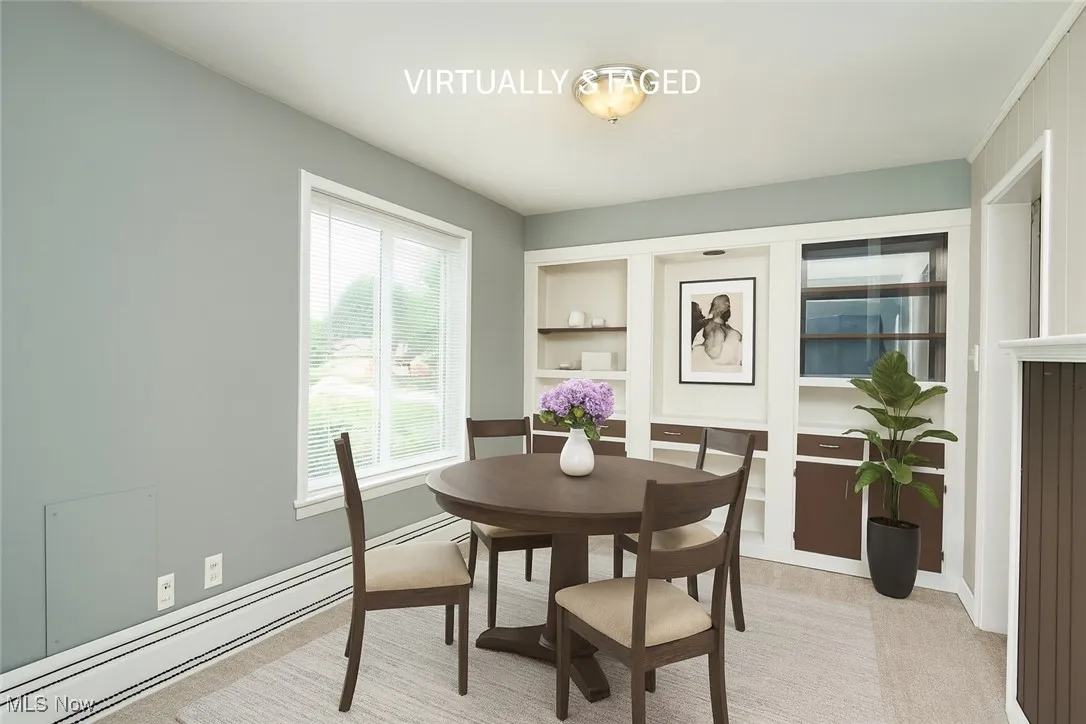 virtually staged dining room