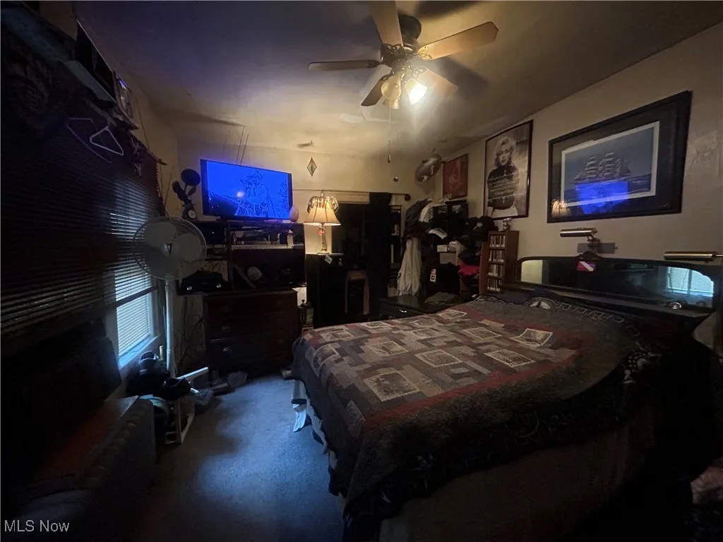 Bedroom with a ceiling fan