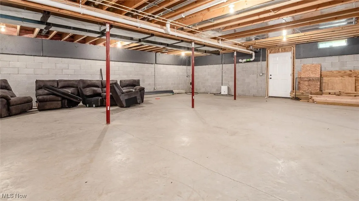 View of unfinished basement