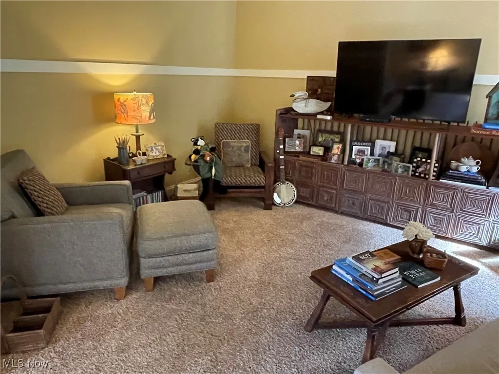 View of carpeted living room