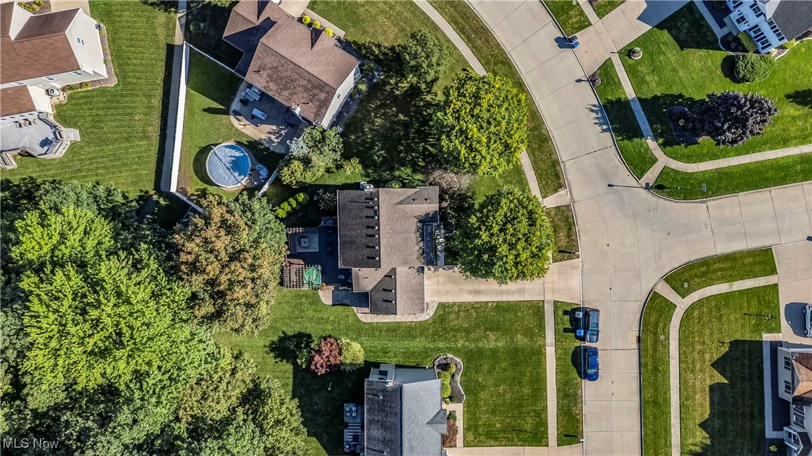 Aerial view of a pool area