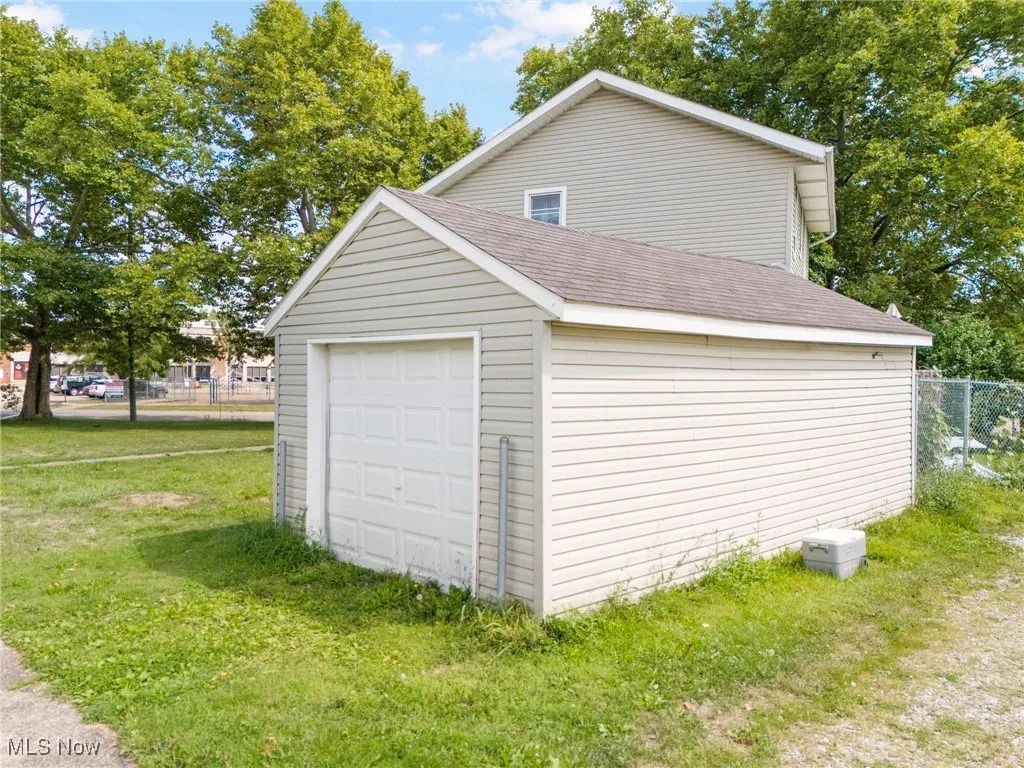 Garage with driveway