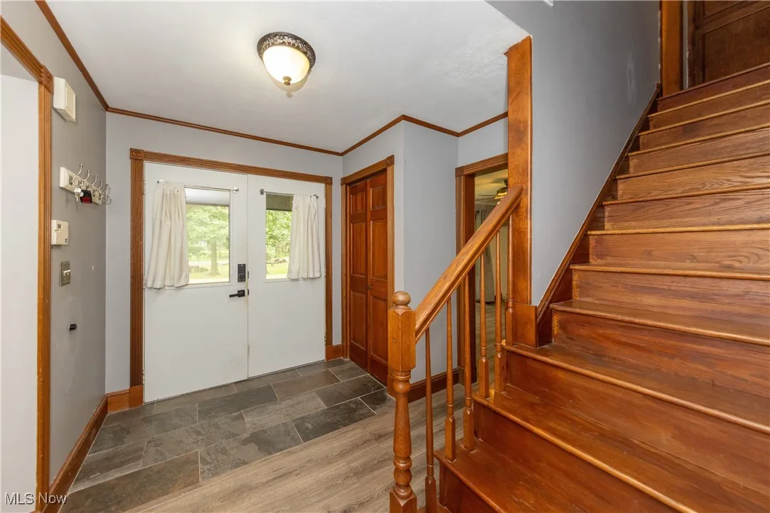 Wooden staircase to the second floor