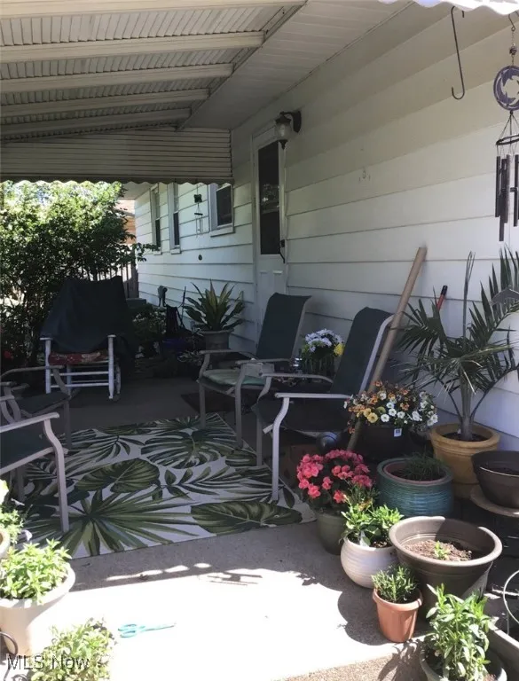 View of covered porch