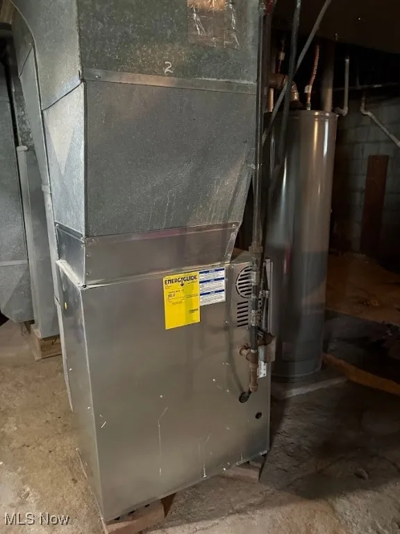 Utilities featuring heating unit and water heater
