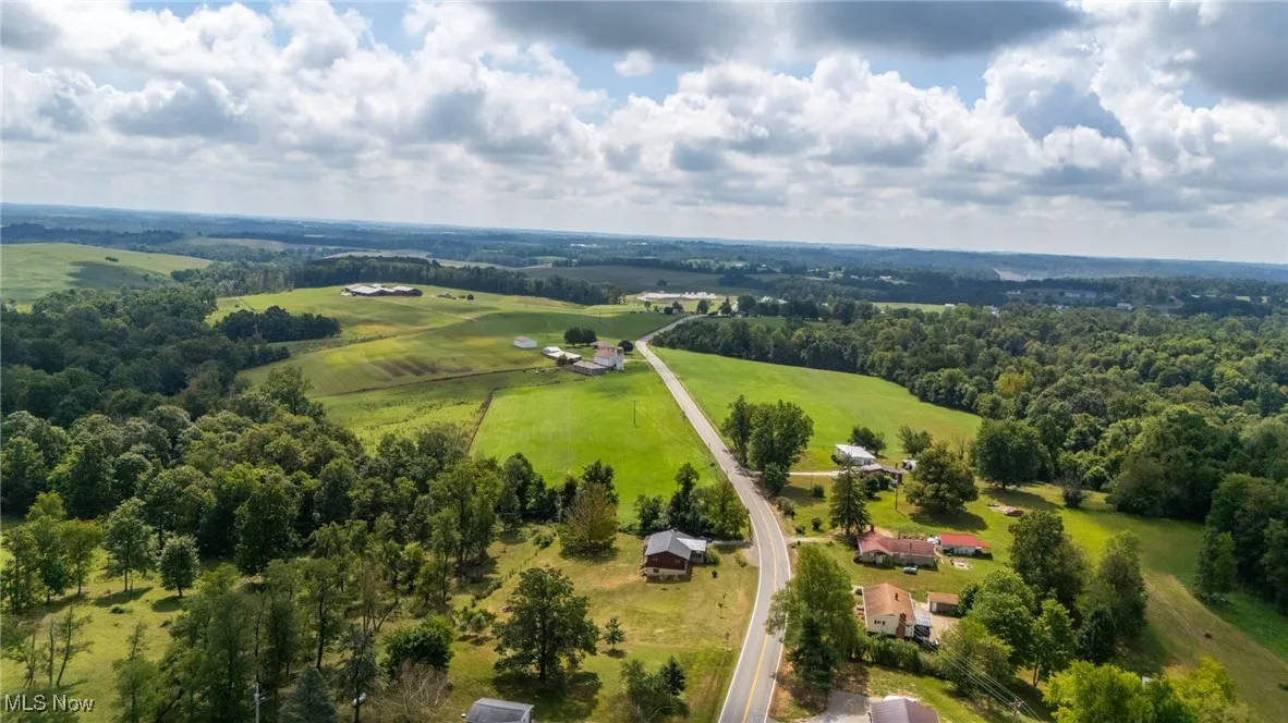 Aerial view of sparsely populated area