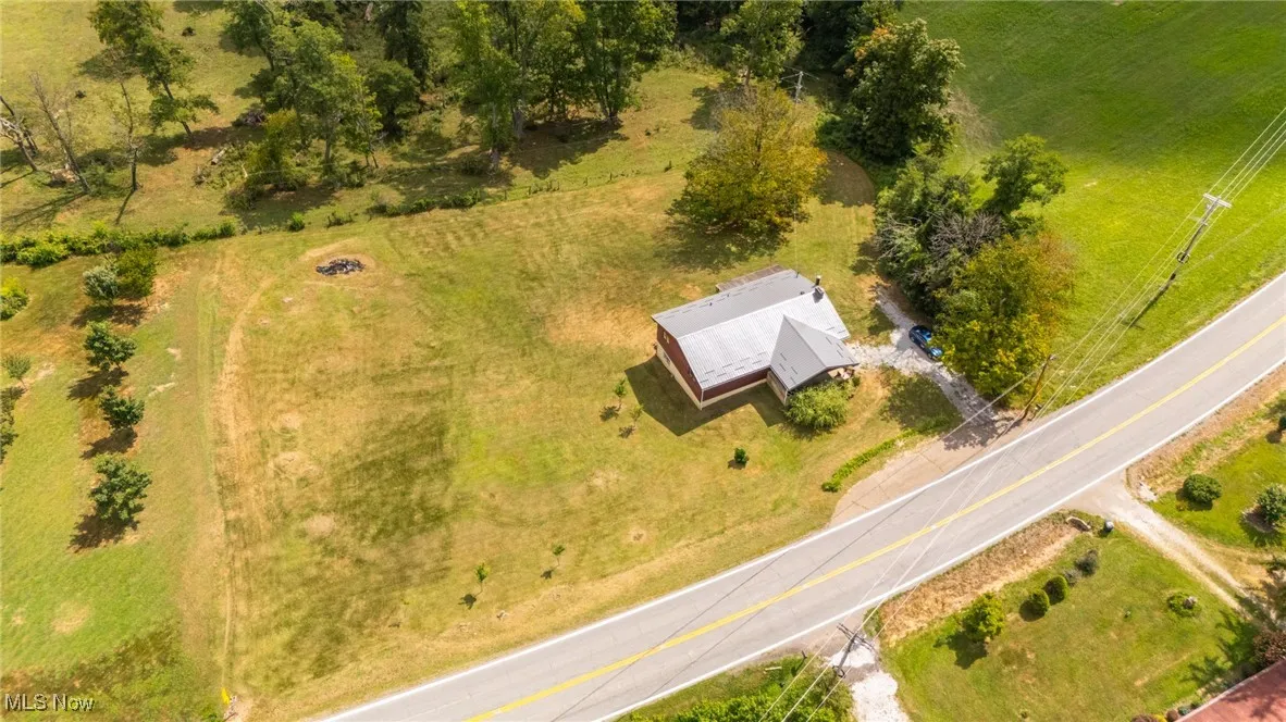 Aerial view of sparsely populated area