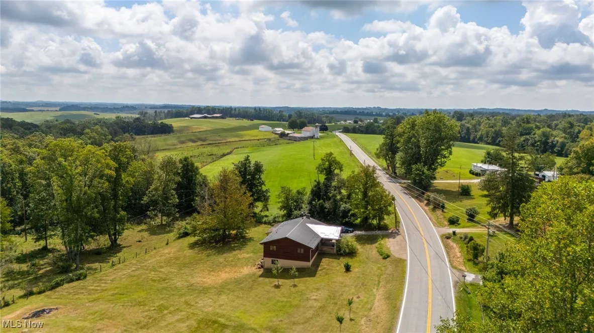 Aerial view of sparsely populated area