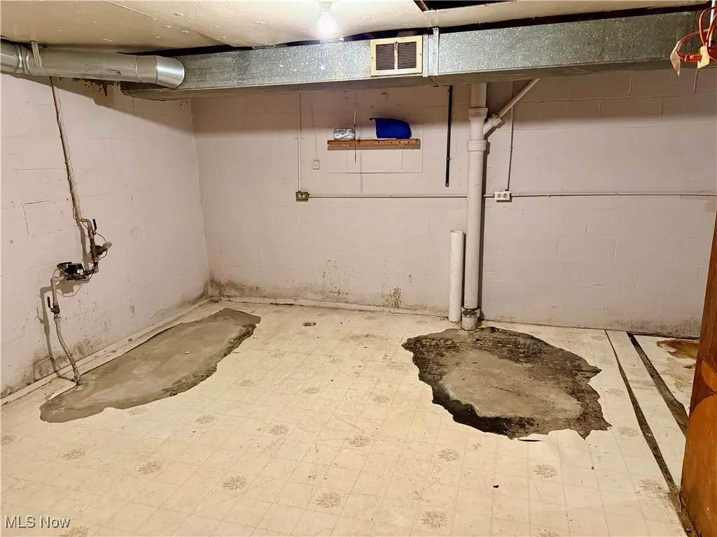 View of unfinished basement