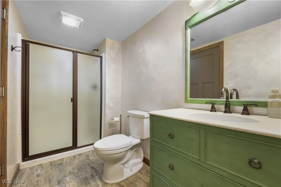 LL full bathroom featuring vanity and walk-in shower