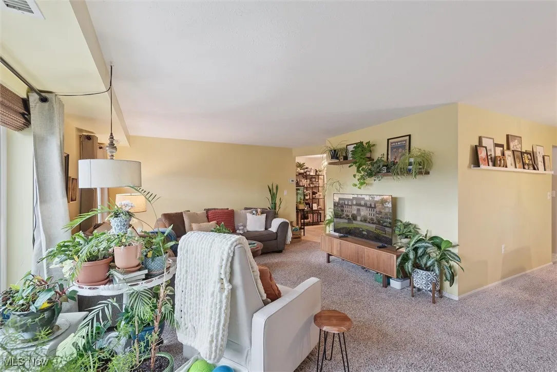Living room with carpet flooring