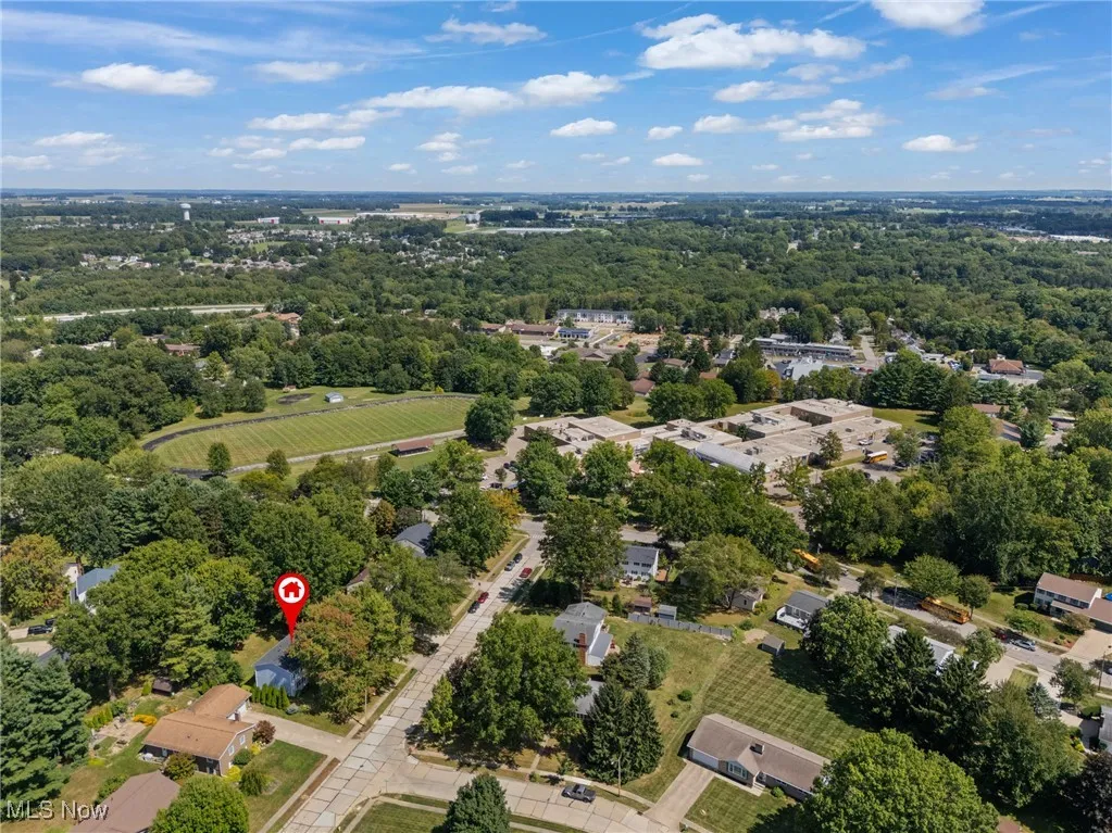 Bird's eye view of a heavily wooded area