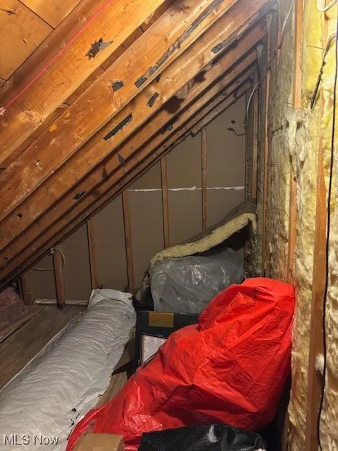 View of unfinished attic