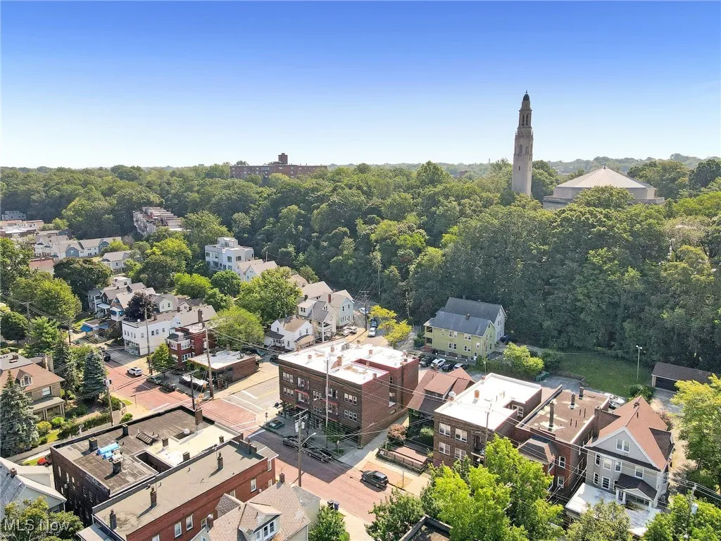 Aerial view of residential area