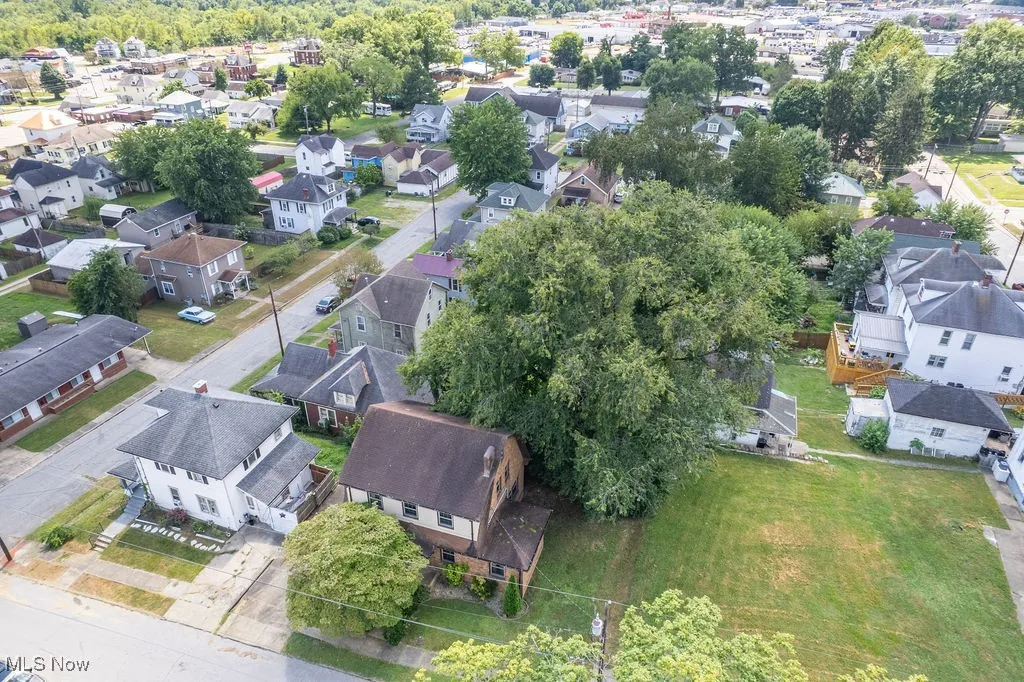Aerial perspective of suburban area