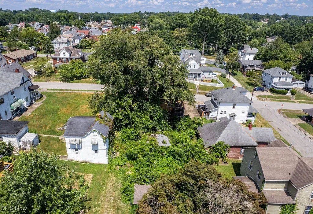 Aerial perspective of suburban area