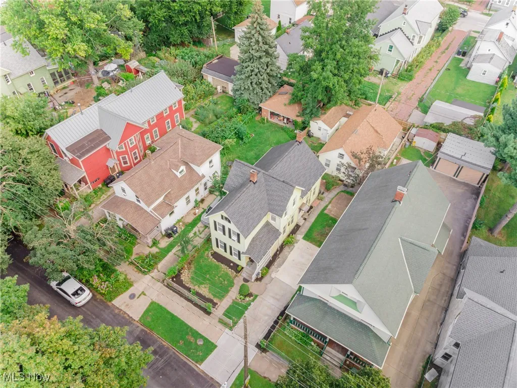 Aerial perspective of suburban area