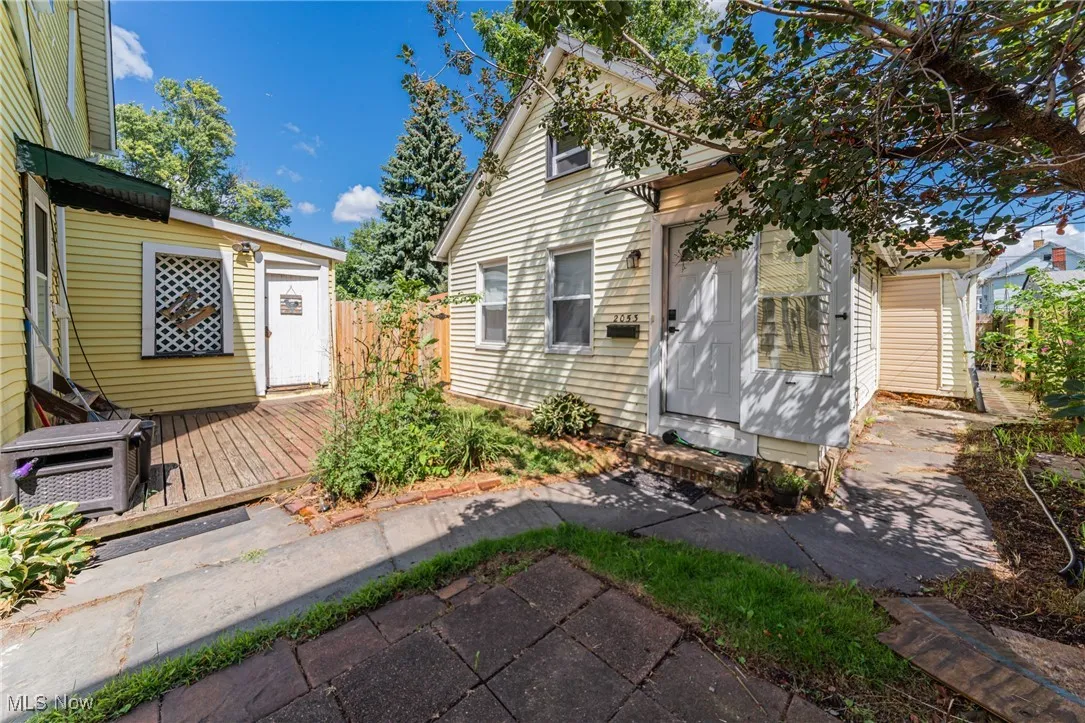 View of front of home featuring a deck