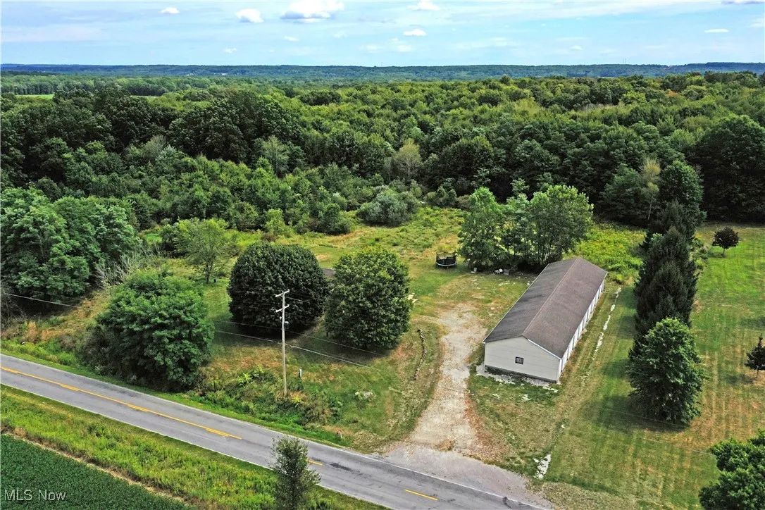 Bird's eye view of a heavily wooded area