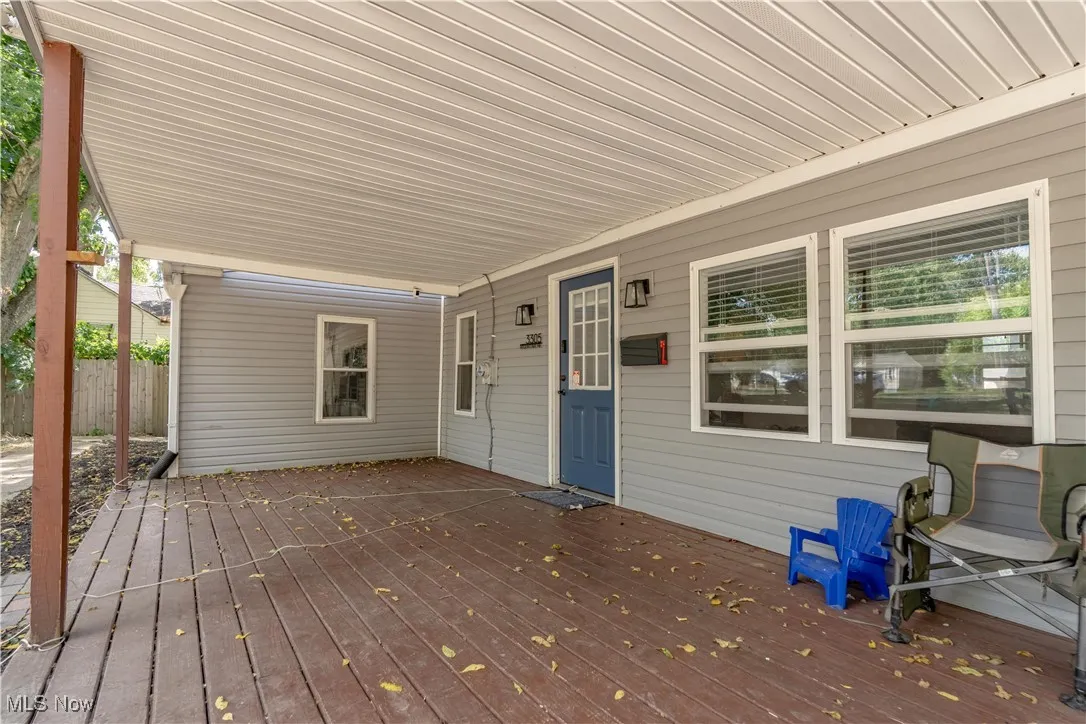 View of wooden deck