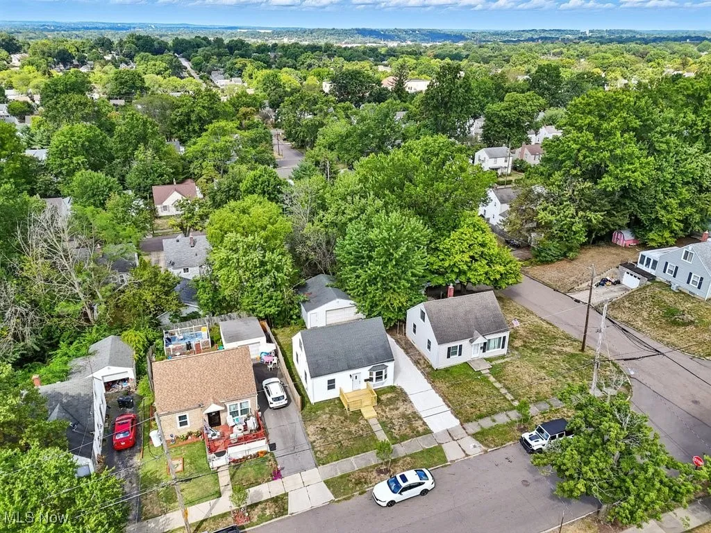 Aerial perspective of suburban area