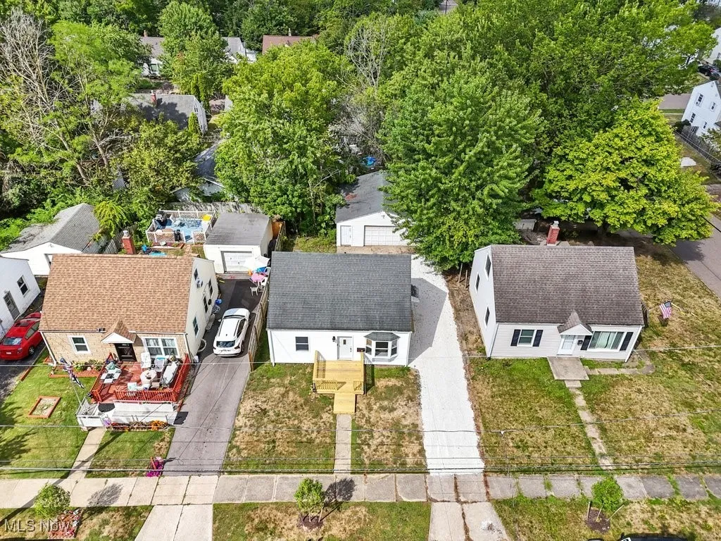 Aerial perspective of suburban area