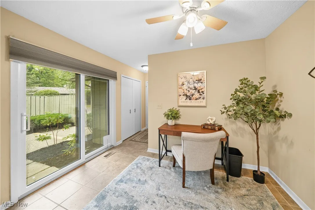 Space off kitchen ideal for office space or additional dining space.
