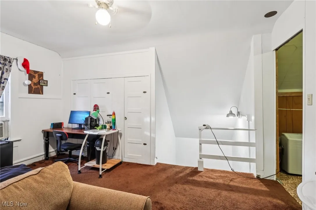 Office with carpet flooring